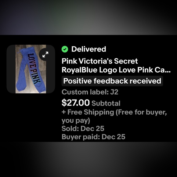 SOLD on eBay!! Pink Victoria's Secret RoyalBlue Logo Love Pink Capri Size:XS - Picture 13 of 13